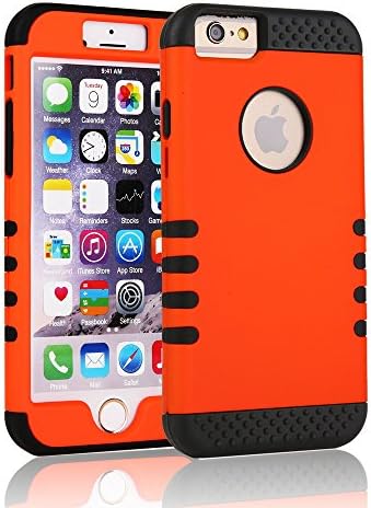 iPhone 6 Case, Dual Layer Protection, 4.7", Orange and Black