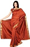 BROWN Exclusive Designer Traditional Ethnic Indian HANDLOOM ART SILK Sari Saree Bellydance