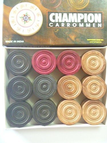 Carrom Coin Set of 24 Coins Sheesham Wood Champion Carrom Coins + Striker by Carrom Man