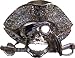 Mens GOLD RHINESTONE PIRATE SKULL Punk Rock Metal Belt Buckle