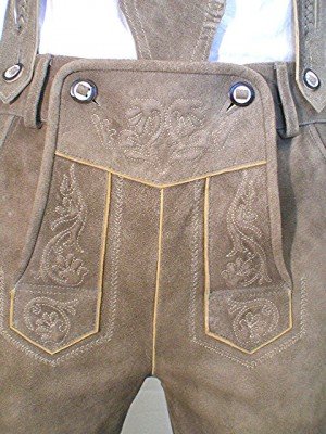 Trachten Lederhose Kniebund Wildbock rotwild