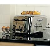 DeLonghi Polished Steel 4 Slice Argento Toaster