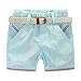 Mud Kingdom Baby Boy Linen Shorts with Belt 18 Months Light Blue
