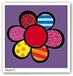 Flower Power III by Romero Britto 16.5"x16.5" Art Print Poster