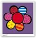 Flower Power III by Romero Britto 16.5"x16.5" Art Print Poster
