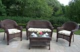Garden/Outdoor/Patio Resin Wicker Seating Set with Cushions in Coffee