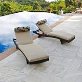 RST Outdoor Delano Wave Chaise Lounger with Mattress and Bolster Pillow Set - 2 Pack