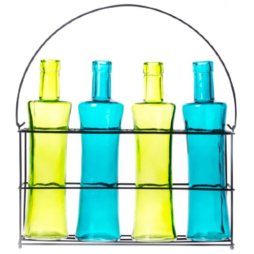Decorative Glass Bottle Set Accents