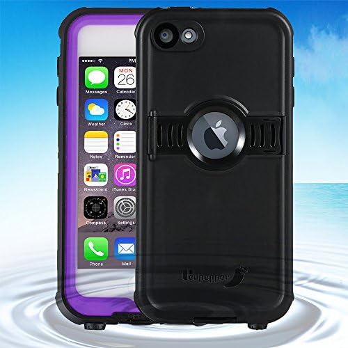 [New Version] iPod 5 6 Waterproof Case, iPod 5 6 Defender Cases for Boys Girls Kids, Auskic Waterproof SnowProof ShockProof Case Cover with Kickstand for Apple iPod Touch 5th 6th Generation(Purple)