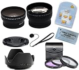 Professional Hd Camera Kit - 0.45x Wide Angle, 2.0x Telephoto, Filters and  ....