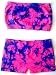 Bandeau Top & Shorts Set For Exercise Dance & Yoga - Tie Dye Neon Pink & Indigo Blue