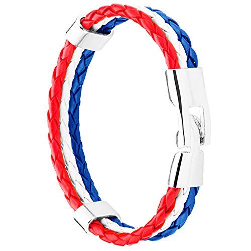 Piersando® Armband geflochten PU Leder WM & EM Fanartikel Kroatien – 19cm