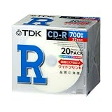 TDK｜TDK データ用CD-R 700MB 32倍速対応 ホワイトワイドプリンタブル 5mmプラケース 20枚パック CD-R80PWDX20A