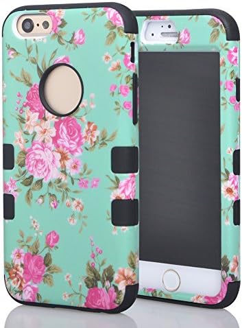 iPhone 6 Case, AUMI Hybrid Impact Dual Layer Shockproof Elegant Flower Hard Armor Shell and Soft Silicone Case for Apple iPhone 6 4.7 Inch