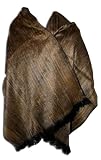 40% Off Super Soft Baby Alpaca Wool Reversible Shawl Wrap Cape Muted Ochre Earth Tone Black Accents