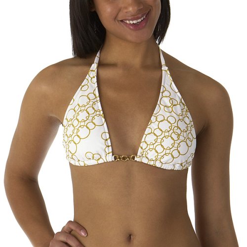 Mossimo Black: Chain Triangle Swim Top - White