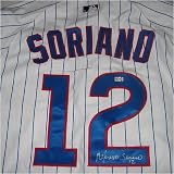 Chicago Cubs Autograph Alfonso Soriano Home Jersey. MLB Authenticated
