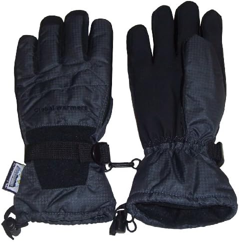 N'Ice Caps Men's Thinsulate and Waterproof Premium Winter Ski Gloves (Large/X-Large, Charcoal/Black)