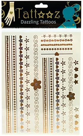 Metallic Gold and Silver Designs Temporary Tatoos TT101