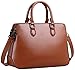 Heshe Leather Womens Handbags Totes Top Handle Shoulder Bag Satchel Ladies Purses (Brown-R)