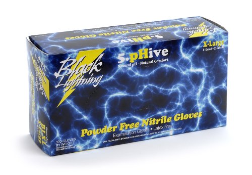 Black Lightning Nitrile Gloves, Size Small (Box of 100) Latex & Powder Free