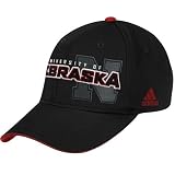 adidas Nebraska Cornhuskers Black Structured Adjustable Hat