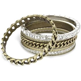 R.J. Graziano Dirty Diamonds Set of 7 Mutli Bangle Set