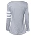 Willtoo® 2015 Womens Long Sleeve Round Neck Splice Shirt Blouse Tops (US Size:4, Gray)