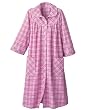 Flannel Plaid House Coat, Jade, Medium