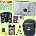 Canon PowerShot SD750 Digital ELPH - Digital camera - compact - 7.1 Mpix - optical zoom: 3 x - supported memory: MMC, SD, SDHC - silver