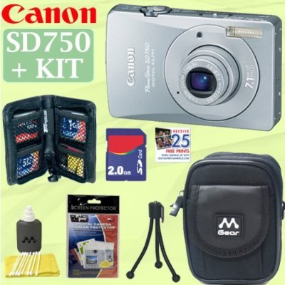 Canon PowerShot SD750 Digital ELPH - Digital camera - compact - 7.1 Mpix - optical zoom: 3 x - supported memory: MMC, SD, SDHC - silver