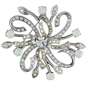 Silver Tone Intricate Starwork Animal Pin Brooch by Chalcedony Brooches