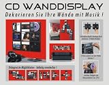 CD Wanddisplay / CD Wandhalter / CD Halter für 9 CD´s - Zur bildhaften Wandpräsentation Ihrer Lieblings CD Sammlung