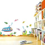 Submarine & Tropical Fish Nursery/Kids Room Peel & Stick Removable Home Wall Art Sticker Decals