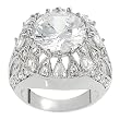 Silvertone Round-cut Cubic Zirconia Ring (Sizes 5 - 9 available)