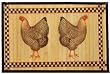 Laser Printed Split Bamboo Chicken Check Placemat 18" x 12" Set / 6