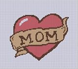 Mom Heart Cross Stitch Pattern