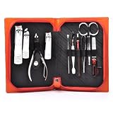 10pc Manicure/Pedicure Kit, Leather Case, Travel & Grooming Kit, Graduation Gift Ideas