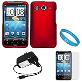 Red Durable Protective Rubberized Crystal Hard Case Cover for AT&T Wireless ....