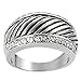 Tressa Silvertone Cubic Zirconia-accented Ring