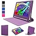 Evecase Lenovo Yoga Tablet 2 10 inch Case, SlimBook Leather Folio Case Cover w/ Stand Cut-outs for Lenovo Yoga Tablet 2 (10'') w/ Android Version (1050, 59426285) / Windows Version (1051, 59428426) Tablet - Purple