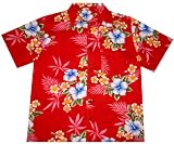 Produkt-Bild: Hawaiihemd Colourful Flowers (red) in 5XL, 4XL, 3XL, 2XL, XL, L und M