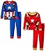 Marvel Boys' Little 4-Piece Cotton Pajama Set, Multi Character-Blue/Red, 6