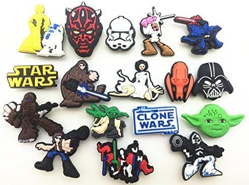NEW 17pcs Star Wars Shoe Charms for Croc Shoes &amp; Wristband Bracelet by Shoe Charms