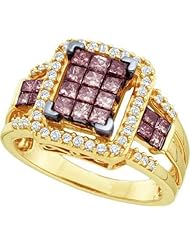 1.0CTW COGNAC DIAMOND LADIES INVISIBLE RING
