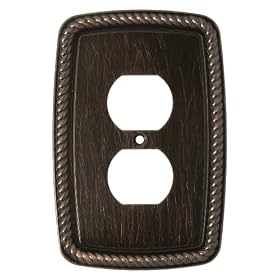 Liberty Hardware 126411 Classic Rope Single Duplex Wall Plate, Venetian Bronze