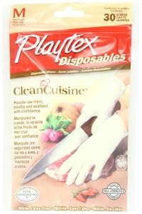 Playtex CleanCuisine Disposable Gloves Medium - 30-Count Package (Pack of 3)