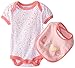 BON BEBE Baby-Girls Newborn Bib and Bodysuit Set