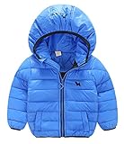 (トヨベイ)Toyobuy ベビー 子供 中綿 コート アウター キッズ ブルゾン 女の子 ジャケット フード付き 男の子 可愛い ブルー 90