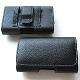 RIM BlackBerry Curve 8300 8310 8320 8330 8350i Black Leather Horizontal Belt Loop & Belt Clip Case
